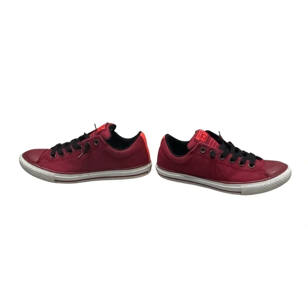 Kid’s Red Converse Leather Low Top Slip-On Sneakers: Size 5